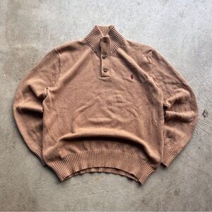 Polo Ralph Lauren Mock Neck Long Sleeve Tan Sweater